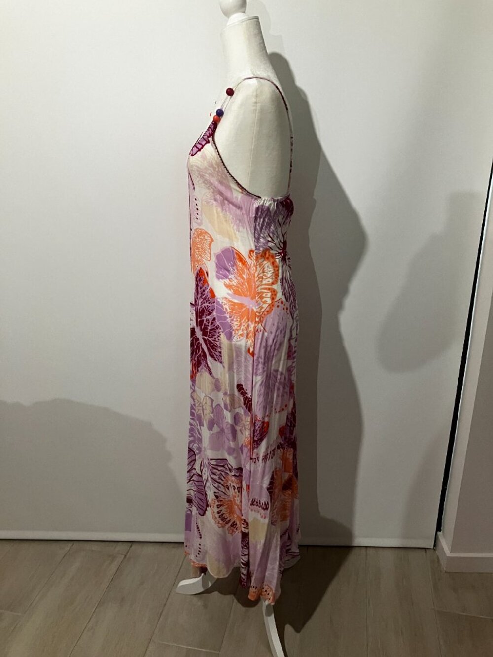 Poupette St. Barth Bessie Floral Print Maxi Dress Pink Macro Sz S - Picture 6 of 11